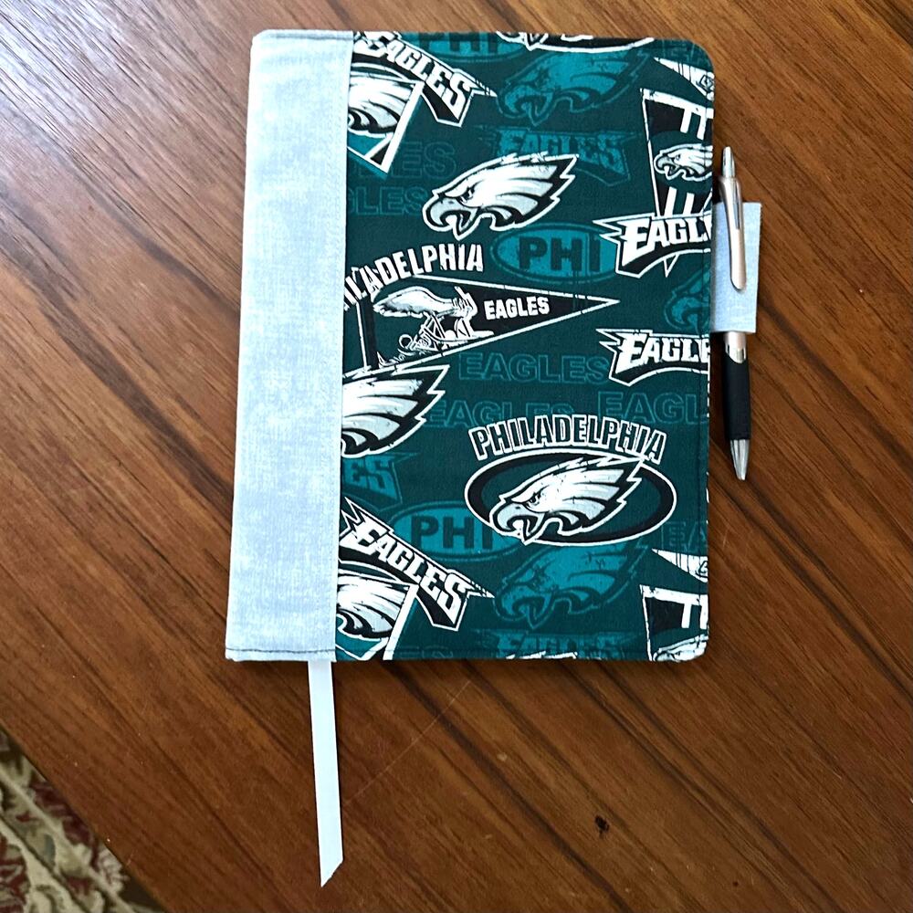 Handmade Fabric Composition Book Cover NFL Philadelphia Eagles Print